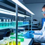 바이오프린팅을 통한 인체 장기 모사 기술 - **Prompt:** A state-of-the-art bioprinting laboratory. In the foreground, a diverse team of focused ...