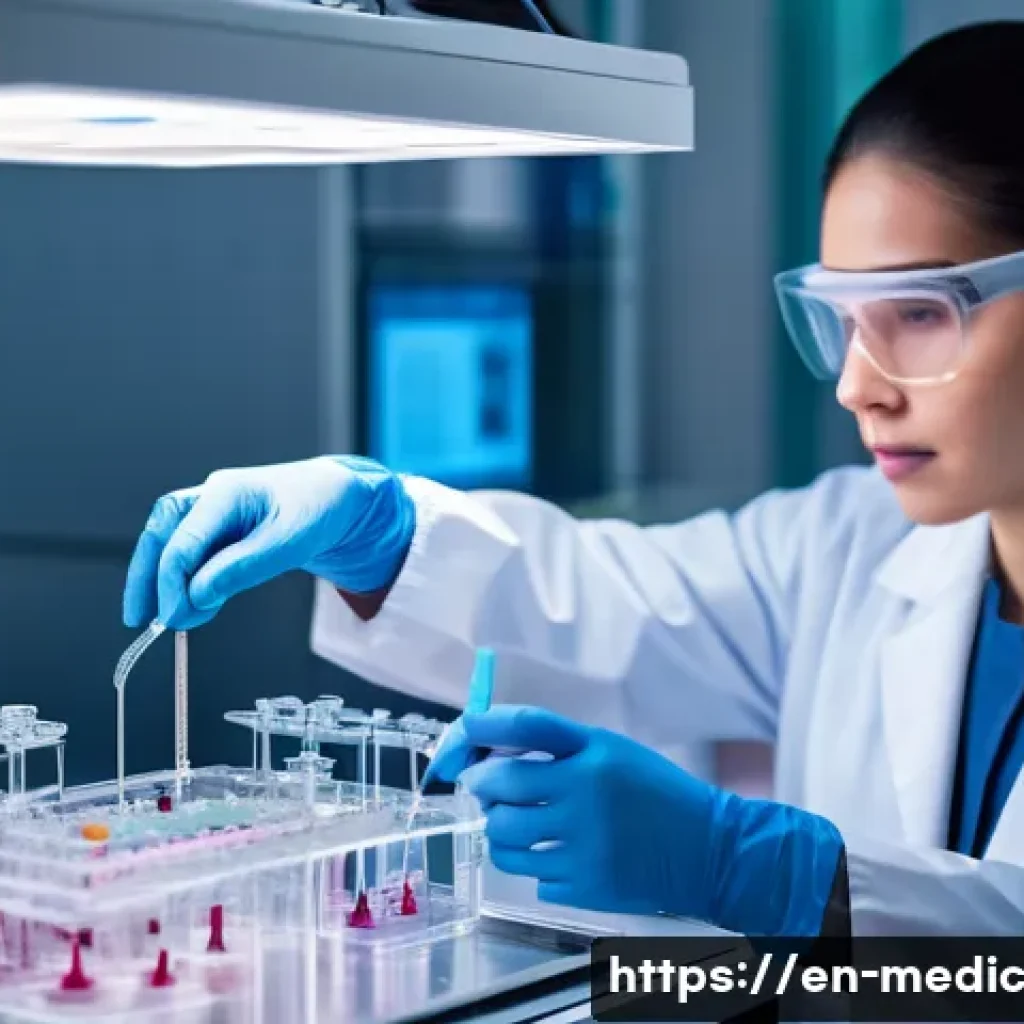 바이오프린팅을 통한 맞춤형 의료 솔루션 - Hyper-realistic close-up of a futuristic bioprinting machine in a sterile, high-tech laboratory sett...